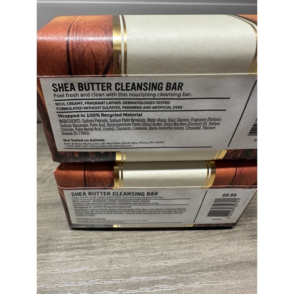 Bath & Body Works WHISKEY TOAST Shea Butter Cleansing Bar Soap 5 oz Set 2 - Picture 3 of 3